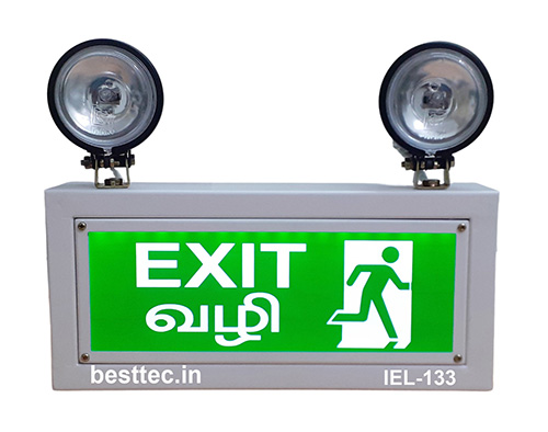 Industrial emergency light with sensor